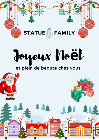 Carte Cadeau de Noël - Statue Family