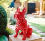 Statue Chien Le Bouledogue Rouge