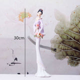 Taille statue geisha blanc