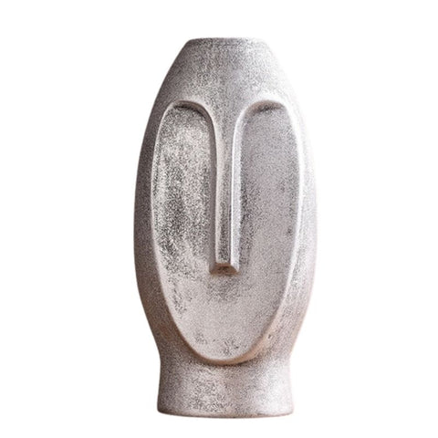 Statue Moaï Vase Argent