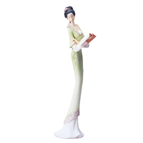 Statue Japonaise Geisha Vert