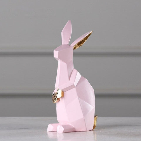 Statue lapin rose