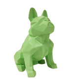 Statue Bouledogue Origami Vert