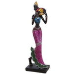 Statue Femme Africaine Rose