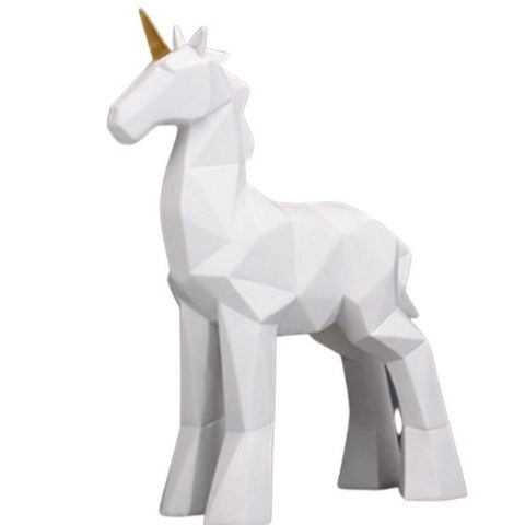 Statue Origami Licorne Blanche