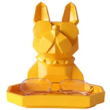 Statue Chien Bouledogue Jaune