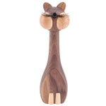 Statue En Bois D'un Chat