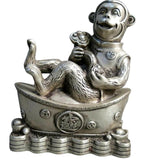 Singe Statue Argent