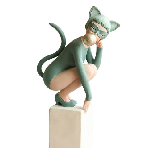 Statue Femme Lapin Vert