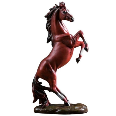 Statue Cheval Patte En L Air Marron