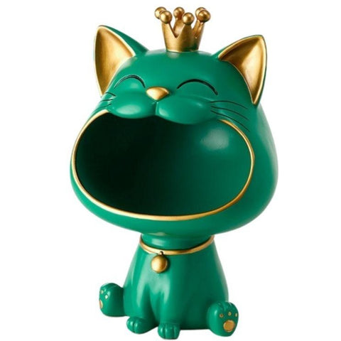 Statue Chat Couleur Verte