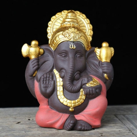 Mini statue ganesh rouge