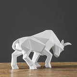 Statue Origami Taureau Blanc