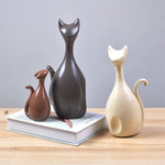 statue famille de chat