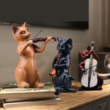 Statue chat orchestre