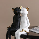 Statue chat amoureux