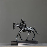 Cheval et cavalier statue