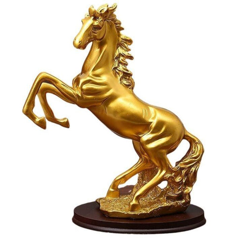 Statue Cheval Or 