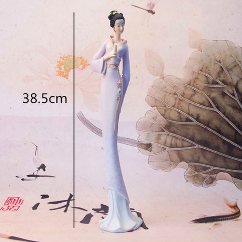 Taille statue geisha violet