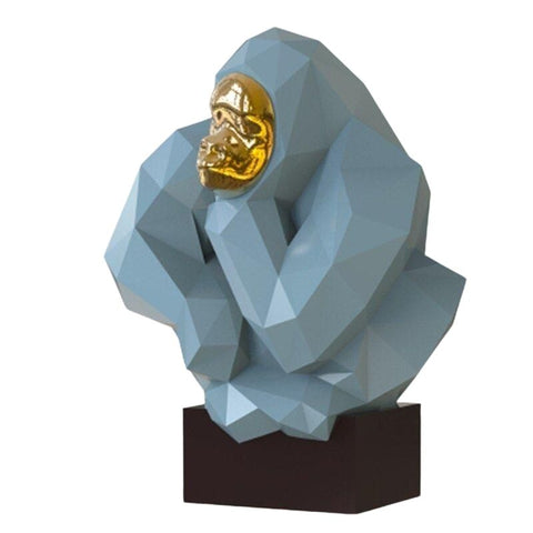 Statue Gorille Design Bleu