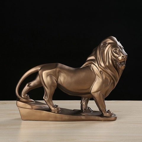 Statue de lion marron