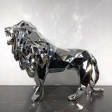 Statue de lion argent XXL