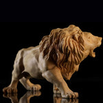 Statue lion africain en bois