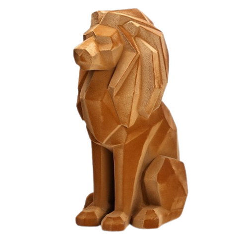 Statue lion marron