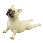 Statue Bouledogue Allongé Blanc