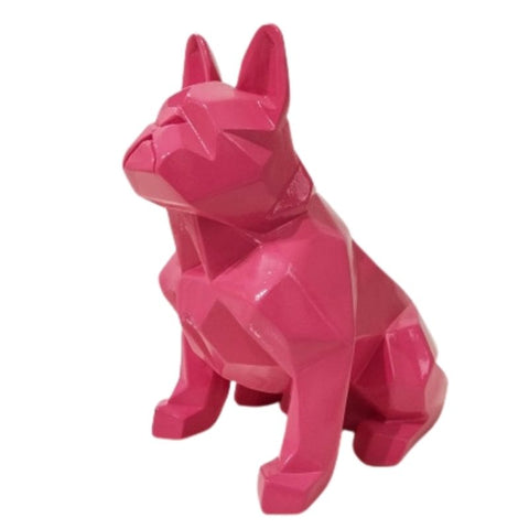 Statue Bouledogue Origami Rose 