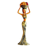 Statue Femme Africaine avec fruits