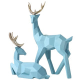 Statue Origami Cerf Bleu