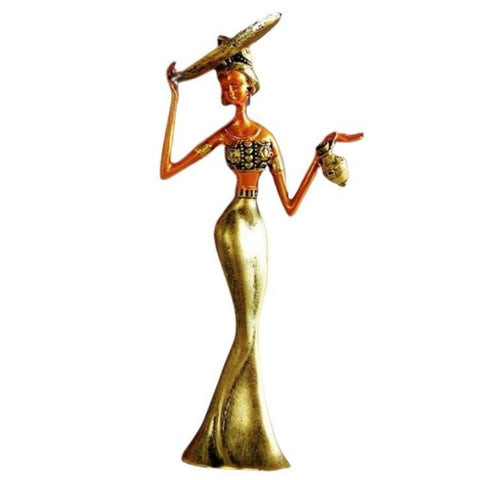 Statue Femme Africaine Chapeau