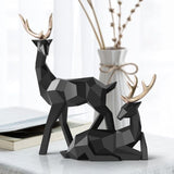 Statue cerf noir