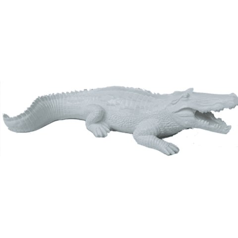 Statue Crocodile Sauvage Blanc 70cm