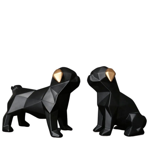 Statue Chien Origami Noir