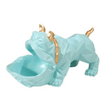 Bouledogue Statue Origami Vert