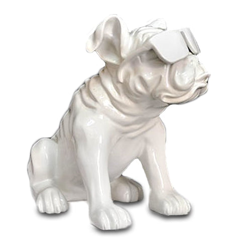 Statue Bouledogue Blanc